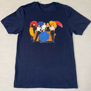 FRIENDS CHARACTER CILHOUETTES WOMEN'S SIZE M NAVY BLUE T-SHIRT 90S TV SHOW